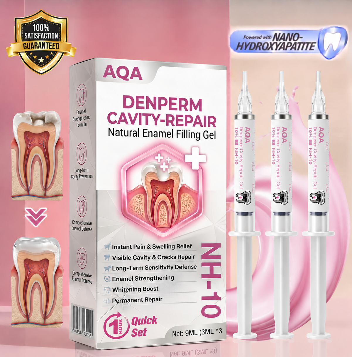 AQA®  Cavity-Repair Natural Enamel Filling Gel
